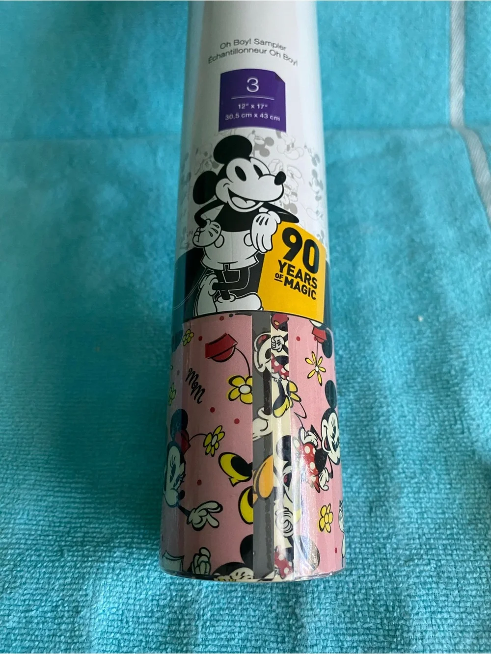 Circuit Disney Mickey & Minnie Mouse Oh Boy Sampler Patterned Iron-On  New!
